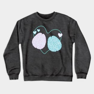 Pastel Brains in Love Crewneck Sweatshirt